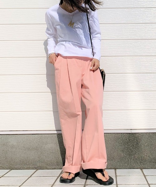 Q（キュー）の「デイリーロンT（Tシャツ/カットソー・レディース・ブラック/アイボリー・MEDIUM）」の7枚目の写真