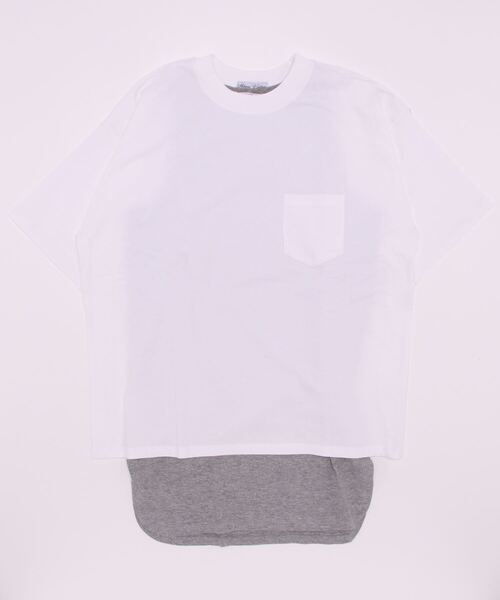 STYLEBLOCK(スタイルブロック)の「ヘビーウエイト配色ステッチBIGTシャツ&ロングタンクトップ(Tシャツ/カットソー・メンズ・ブラック×ホワイト/ホワイト/パープル/ミント/ベージュ・L/M/LL)」の10枚目の写真