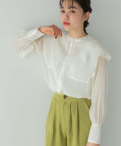 Edit Sheen（エディットシーン）の「セーラーカラーシアーブラウス（シャツ/ブラウス・レディース・ホワイト/ベージュ・M）」の15枚目の写真