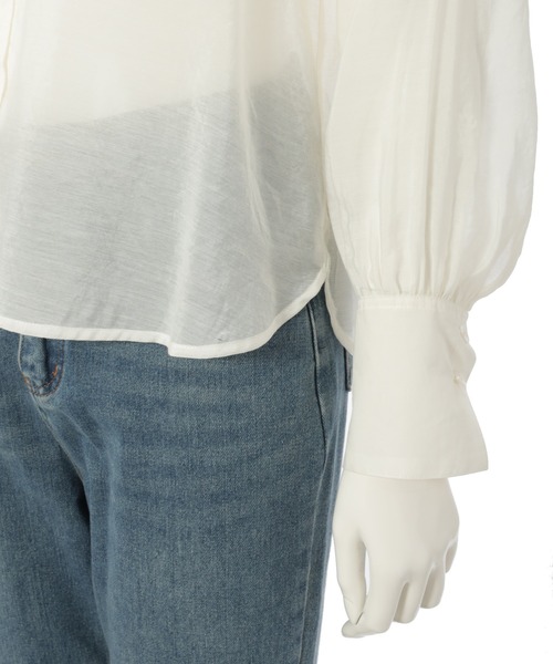 Edit Sheen（エディットシーン）の「セーラーカラーシアーブラウス（シャツ/ブラウス・レディース・ホワイト/ベージュ・M）」の6枚目の写真