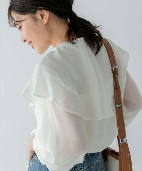 Edit Sheen（エディットシーン）の「セーラーカラーシアーブラウス（シャツ/ブラウス・レディース・ホワイト/ベージュ・M）」の14枚目の写真