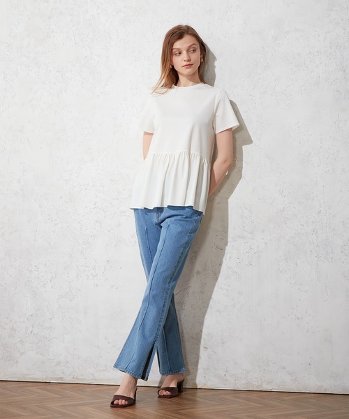 LE SOUK HOLIDAY(ルスークホリデー)の「ペプラムカットプルオーバー(Tシャツ/カットソー・レディース・ブラック/オフホワイト・M/L)」の8枚目の写真