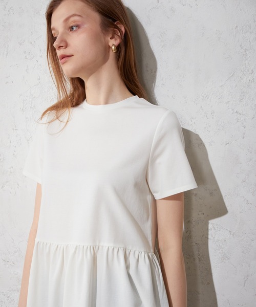 LE SOUK HOLIDAY(ルスークホリデー)の「ペプラムカットプルオーバー(Tシャツ/カットソー・レディース・ブラック/オフホワイト・M/L)」の9枚目の写真