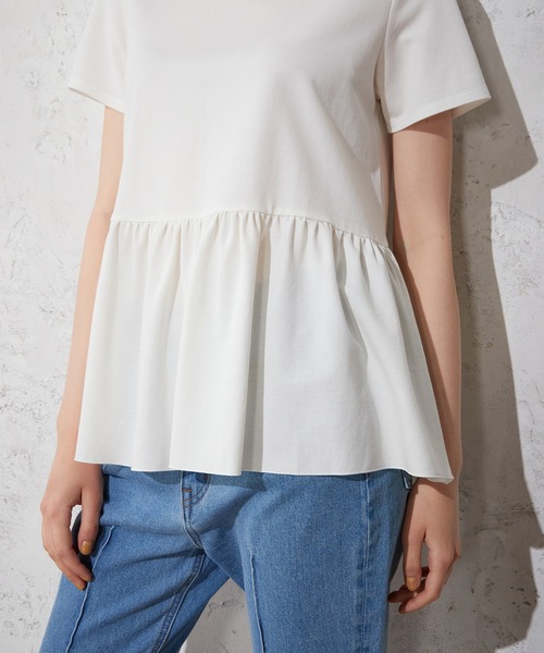 LE SOUK HOLIDAY(ルスークホリデー)の「ペプラムカットプルオーバー(Tシャツ/カットソー・レディース・ブラック/オフホワイト・M/L)」の11枚目の写真