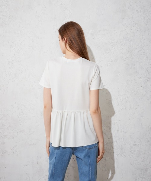 LE SOUK HOLIDAY(ルスークホリデー)の「ペプラムカットプルオーバー(Tシャツ/カットソー・レディース・ブラック/オフホワイト・M/L)」の12枚目の写真