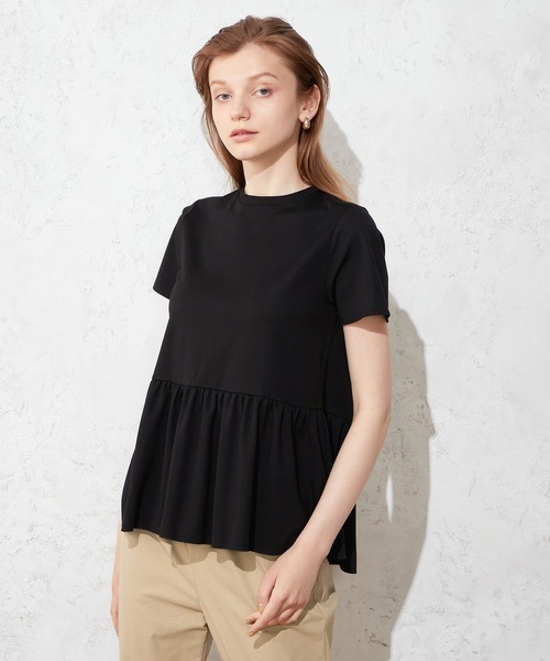 LE SOUK HOLIDAY(ルスークホリデー)の「ペプラムカットプルオーバー(Tシャツ/カットソー・レディース・ブラック/オフホワイト・M/L)」の4枚目の写真