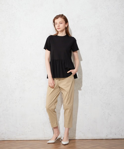 LE SOUK HOLIDAY(ルスークホリデー)の「ペプラムカットプルオーバー(Tシャツ/カットソー・レディース・ブラック/オフホワイト・M/L)」の5枚目の写真