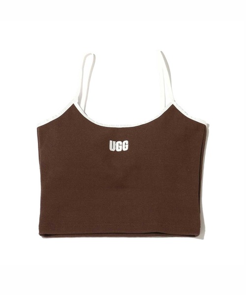 UGG(アグ)の「UGG@mos スクエアロゴ刺繍 リブキャミ / アグ スクエアロゴシシュウ リブキャミ(キャミソール・レディース・ブラック/ブラウン/ホワイト/ブルー・M/L)」の1枚目の写真
