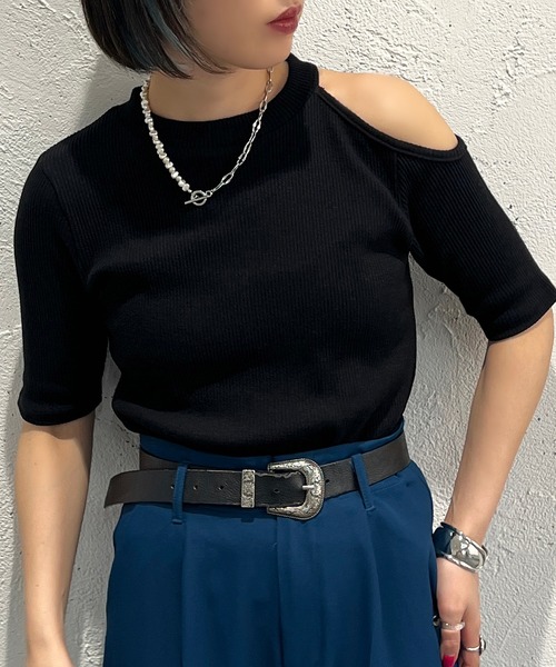 apres jour mignon(アプレジュールミニョン)の「デザインリブトップス【ZOZOTOWN限定アイテム】(Tシャツ/カットソー・レディース・ブラック/グリーン/アイボリー・フリー/X-LARGE)」の13枚目の写真