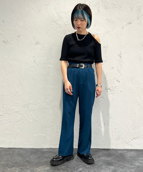 apres jour mignon(アプレジュールミニョン)の「デザインリブトップス【ZOZOTOWN限定アイテム】(Tシャツ/カットソー・レディース・ブラック/グリーン/アイボリー・フリー/X-LARGE)」の15枚目の写真