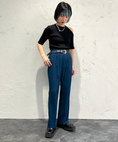 apres jour mignon(アプレジュールミニョン)の「デザインリブトップス【ZOZOTOWN限定アイテム】(Tシャツ/カットソー・レディース・ブラック/グリーン/アイボリー・フリー/X-LARGE)」の16枚目の写真