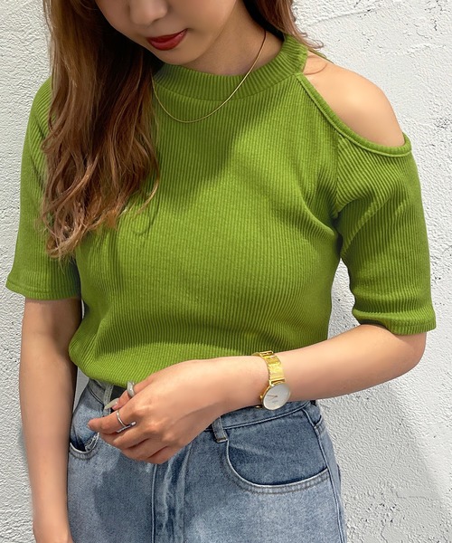 apres jour mignon(アプレジュールミニョン)の「デザインリブトップス【ZOZOTOWN限定アイテム】(Tシャツ/カットソー・レディース・ブラック/グリーン/アイボリー・フリー/X-LARGE)」の18枚目の写真