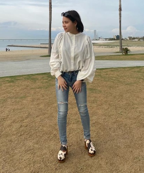 RODEO CROWNS WIDE BOWL（ロデオクラウンズワイドボウル）の「ADDICTIVE JF クラッシュTYPE2スキニー L（デニムパンツ・レディース・ライトブルー/ダークブルー・24inch/25inch/26inch/27inch/23inch）」の19枚目の写真