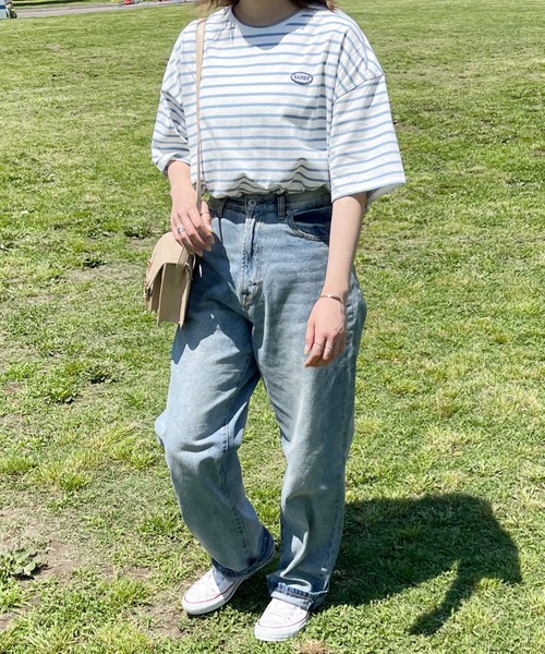 PairPair（ペアペア）の「ワンポイントロゴワッペンボーダーTEE(ユニセックス)（Tシャツ/カットソー・メンズ・ホワイト系/グリーン系/ブルー系・MEDIUM/LARGE）」の8枚目の写真