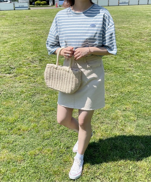 PairPair（ペアペア）の「ワンポイントロゴワッペンボーダーTEE(ユニセックス)（Tシャツ/カットソー・メンズ・ホワイト系/グリーン系/ブルー系・MEDIUM/LARGE）」の17枚目の写真