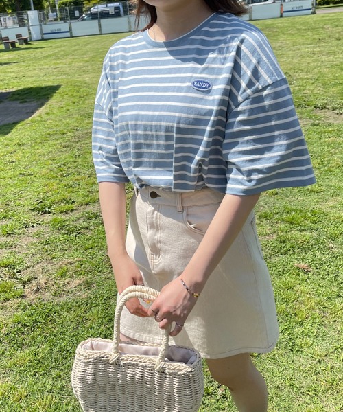 PairPair（ペアペア）の「ワンポイントロゴワッペンボーダーTEE(ユニセックス)（Tシャツ/カットソー・メンズ・ホワイト系/グリーン系/ブルー系・MEDIUM/LARGE）」の18枚目の写真