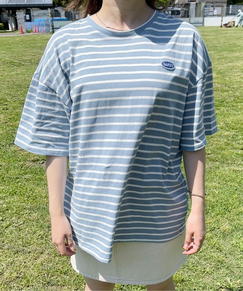 PairPair（ペアペア）の「ワンポイントロゴワッペンボーダーTEE(ユニセックス)（Tシャツ/カットソー・メンズ・ホワイト系/グリーン系/ブルー系・MEDIUM/LARGE）」の20枚目の写真