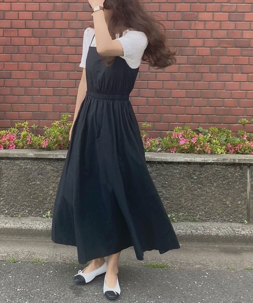 LAUIR（ラウアー）の「フレアキャミマキシ丈ワンピース（ワンピース・レディース・ブラック/ブラウン/アイボリー/カーキ/マスタード・MEDIUM/LARGE/X-LARGE/SMALL）」の17枚目の写真