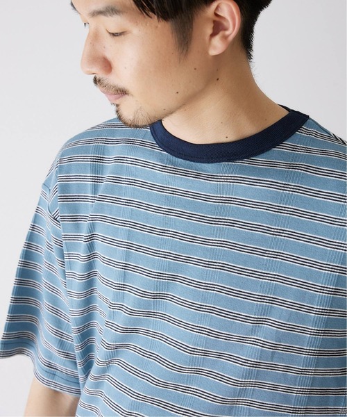 MILLER（ミラー）の「【MILLER / ミラー】417別注 リラックス ボーダーTシャツ（Tシャツ/カットソー・メンズ・ホワイト/ブラウン/ブルー/グリーン・MEDIUM/LARGE/X-LARGE）」の11枚目の写真