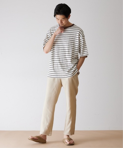 MILLER（ミラー）の「【MILLER / ミラー】417別注 リラックス ボーダーTシャツ（Tシャツ/カットソー・メンズ・ホワイト/ブラウン/ブルー/グリーン・MEDIUM/LARGE/X-LARGE）」の17枚目の写真