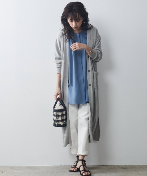 CHIC STYLE(シックスタイル)の「大きいサイズ ギャザーノースリーブブラウス シックスタイル(シャツ/ブラウス・レディース・ブラウン/ブルー・L/LL/4L/3L/5L)」の14枚目の写真