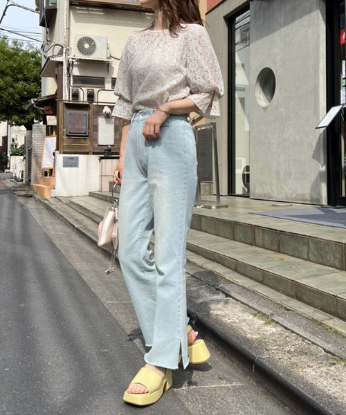one after another NICE CLAUP(ワンアフターアナザーナイスクラップ)の「1枚で華やかインナーSETレースブラウス(シャツ/ブラウス・レディース・ベージュ/オフホワイト/サックスブルー・FREE)」の22枚目の写真