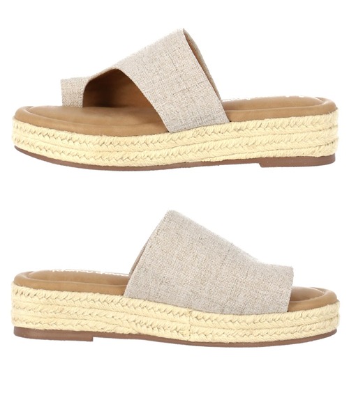 anap mimpi（アナップミンピ）の「キャンバス地ジュートトングサンダル（サンダル・レディース・ブラック/アイボリー・LL/S/M/L）」の3枚目の写真