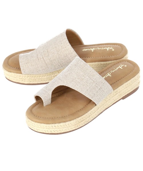 anap mimpi（アナップミンピ）の「キャンバス地ジュートトングサンダル（サンダル・レディース・ブラック/アイボリー・LL/S/M/L）」の13枚目の写真