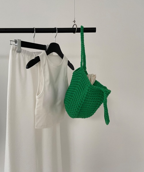 Didot.showroom(ディドット ショールーム)の「バケツ編みトートバッグ(ショルダーバッグ・レディース・ホワイト/ブラック/ベージュ/グリーン・FREE)」の4枚目の写真