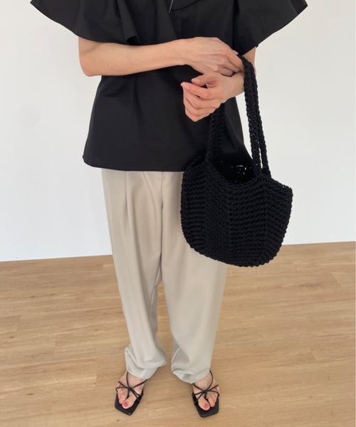 Didot.showroom(ディドット ショールーム)の「バケツ編みトートバッグ(ショルダーバッグ・レディース・ホワイト/ブラック/ベージュ/グリーン・FREE)」の2枚目の写真