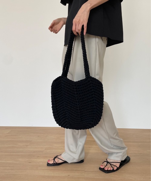 Didot.showroom(ディドット ショールーム)の「バケツ編みトートバッグ(ショルダーバッグ・レディース・ホワイト/ブラック/ベージュ/グリーン・FREE)」の14枚目の写真