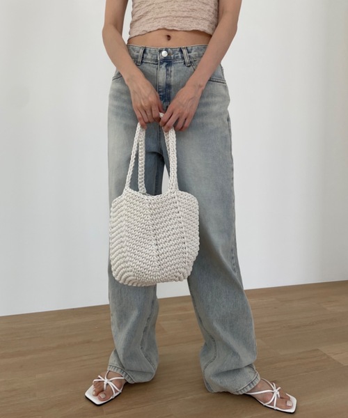 Didot.showroom(ディドット ショールーム)の「バケツ編みトートバッグ(ショルダーバッグ・レディース・ホワイト/ブラック/ベージュ/グリーン・FREE)」の5枚目の写真