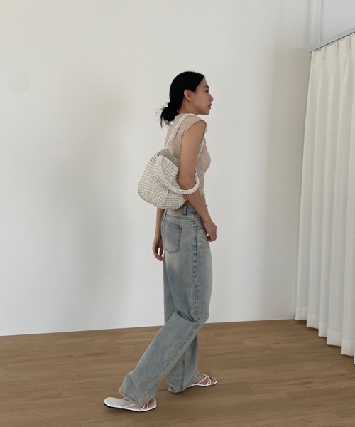 Didot.showroom(ディドット ショールーム)の「バケツ編みトートバッグ(ショルダーバッグ・レディース・ホワイト/ブラック/ベージュ/グリーン・FREE)」の10枚目の写真