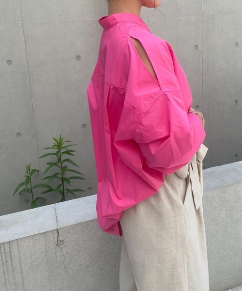 COLONY 2139（コロニートゥーワンスリーナイン）の「WEB・一部店舗限定 / タイプライターショルダースリットシャツ（シャツ/ブラウス・レディース・ホワイト/ピンク/ブルー・FREE）」の12枚目の写真