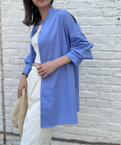 COLONY 2139（コロニートゥーワンスリーナイン）の「WEB・一部店舗限定 / タイプライターショルダースリットシャツ（シャツ/ブラウス・レディース・ホワイト/ピンク/ブルー・FREE）」の8枚目の写真