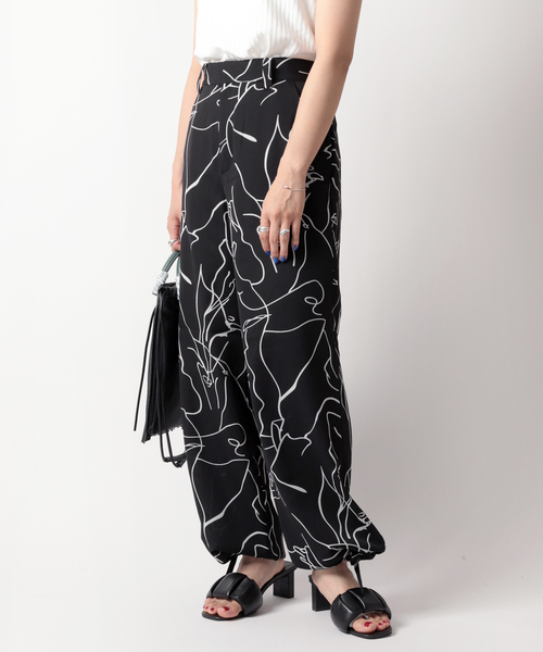JOINT WORKS（ジョイントワークス）の「ドローイングプリントパンツ（その他パンツ・レディース・ブラック/ホワイト・FREE）」の2枚目の写真