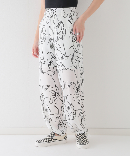 JOINT WORKS（ジョイントワークス）の「ドローイングプリントパンツ（その他パンツ・レディース・ブラック/ホワイト・FREE）」の3枚目の写真