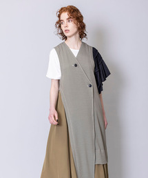 アシンメトリーロングジレ