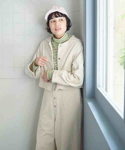 bulle de savon（ビュルデサボン）の「パフコール　セーラーブルゾン（ブルゾン・レディース・キナリ/ブラウン・FREE）」の6枚目の写真