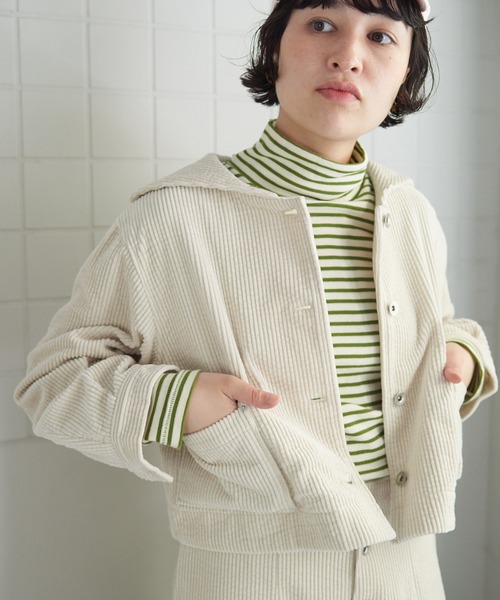 bulle de savon（ビュルデサボン）の「パフコール　セーラーブルゾン（ブルゾン・レディース・キナリ/ブラウン・FREE）」の5枚目の写真