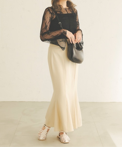 Ambre Neige（アンブルネージュ）の「花柄レーススリットトップス／【WEB/EC限定商品】（シャツ/ブラウス・レディース・ブラック/ベージュ/アイボリー・FREE）」の17枚目の写真