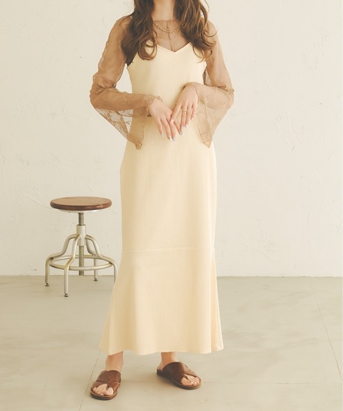 花柄レーススリットトップス／【WEB/EC限定商品】（シャツ