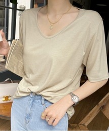 NANING9 | NANING9 無地UネックTシャツ(Tシャツ/カットソー)