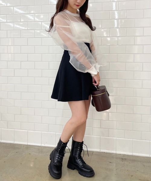 one after another NICE CLAUP(ワンアフターアナザーナイスクラップ)の「タンク底レースアップショートブーツ(ブーツ・レディース・ブラック/ブラウン/アイボリー・SMALL/MEDIUM/LARGE)」の17枚目の写真