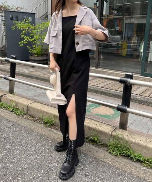 one after another NICE CLAUP(ワンアフターアナザーナイスクラップ)の「タンク底レースアップショートブーツ(ブーツ・レディース・ブラック/ブラウン/アイボリー・SMALL/MEDIUM/LARGE)」の5枚目の写真