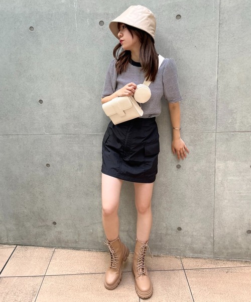 one after another NICE CLAUP(ワンアフターアナザーナイスクラップ)の「タンク底レースアップショートブーツ(ブーツ・レディース・ブラック/ブラウン/アイボリー・SMALL/MEDIUM/LARGE)」の10枚目の写真