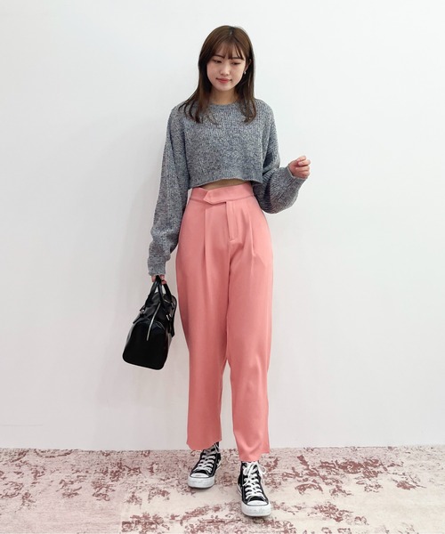 EPIMI E'PIMMY（エピミエピミー）の「メランジショートニットプルオーバー（ニット/セーター・レディース・コーラル/ブルー/オフホワイト/ブラック・MEDIUM）」の11枚目の写真