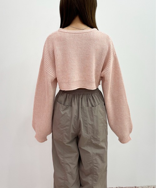 EPIMI E'PIMMY（エピミエピミー）の「メランジショートニットプルオーバー（ニット/セーター・レディース・コーラル/ブルー/オフホワイト/ブラック・MEDIUM）」の15枚目の写真