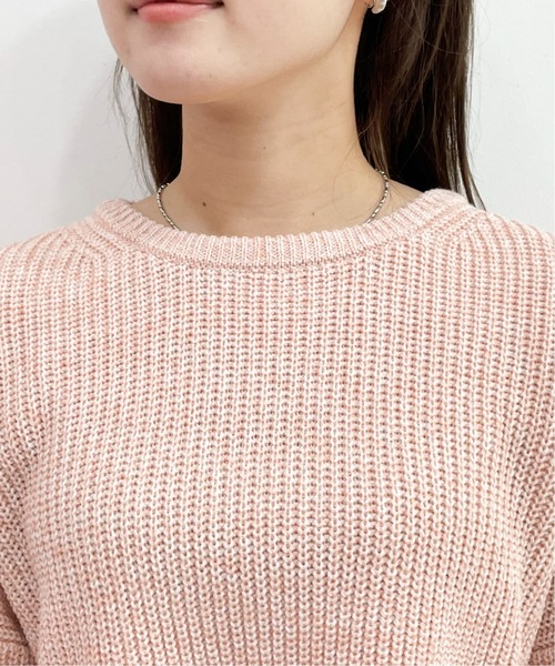 EPIMI E'PIMMY（エピミエピミー）の「メランジショートニットプルオーバー（ニット/セーター・レディース・コーラル/ブルー/オフホワイト/ブラック・MEDIUM）」の16枚目の写真