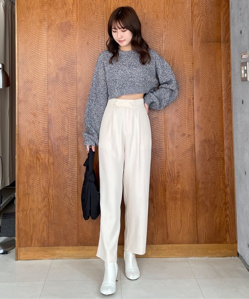 EPIMI E'PIMMY（エピミエピミー）の「メランジショートニットプルオーバー（ニット/セーター・レディース・コーラル/ブルー/オフホワイト/ブラック・MEDIUM）」の21枚目の写真